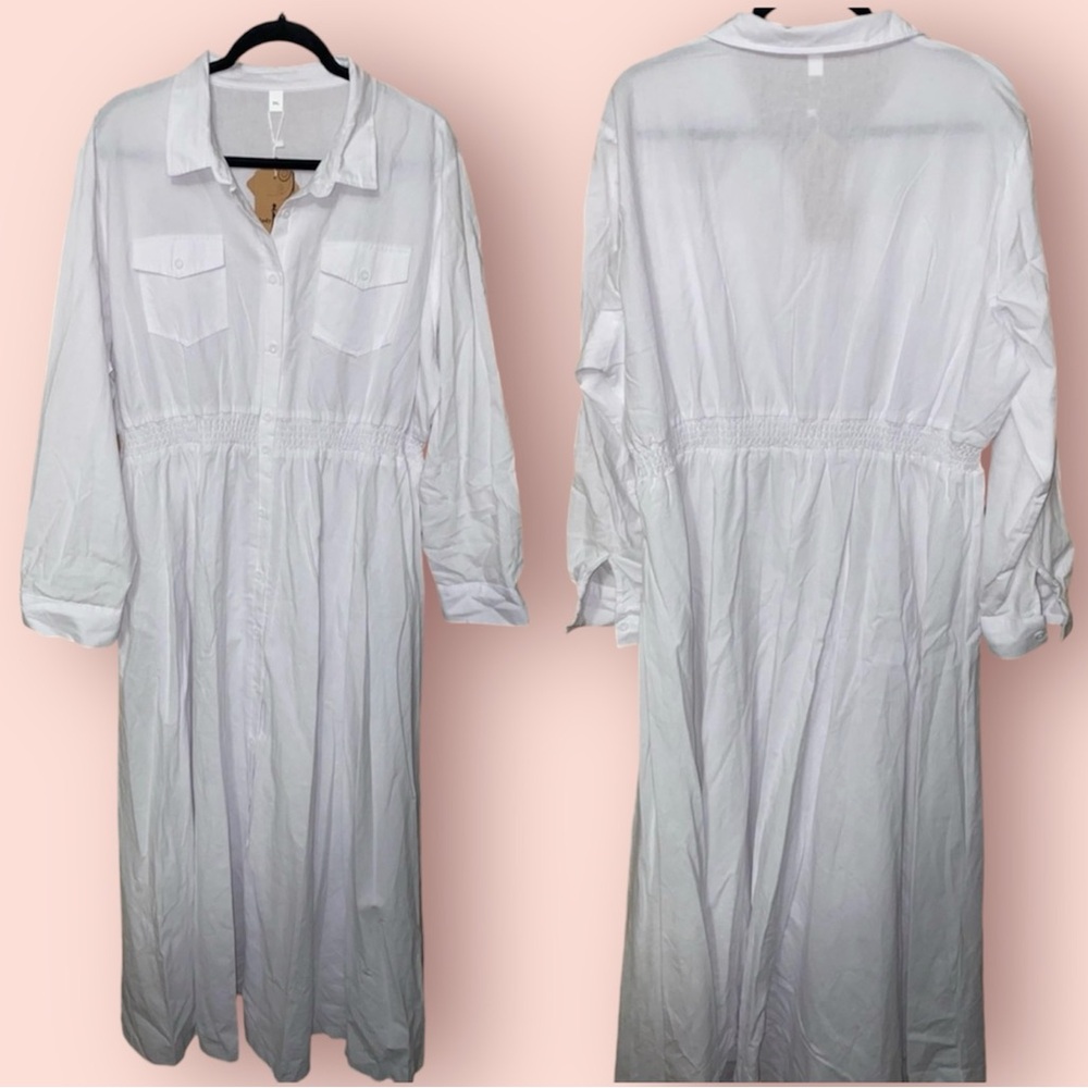 Size 3x White Button Down Women's Dress